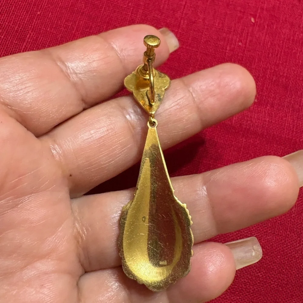 Vintage Elegant Gold and Silver Teardrop Earrings